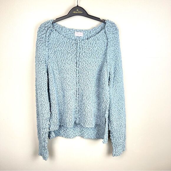 Pink Lily Said It Twice Blue Popcorn Sweater Small - Picture 3 of 6